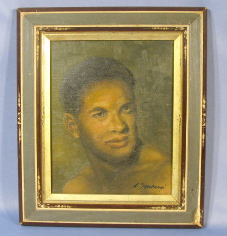 Oil Painting of Black Man Signed by A. Szechenyi