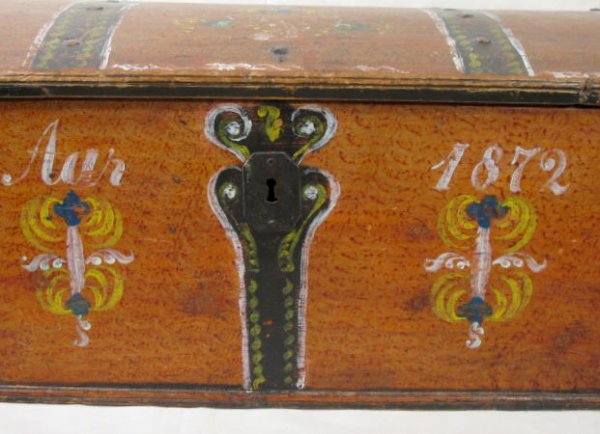 Rosemahled Trunk Dated 1872 - 4