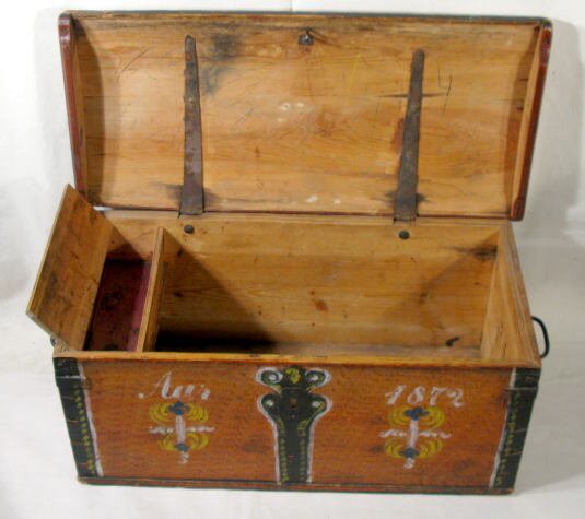 Rosemahled Trunk Dated 1872 - 6