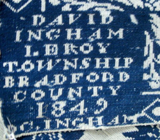 Jacquard Coverlet "David Ingham Leroy Township" - 4