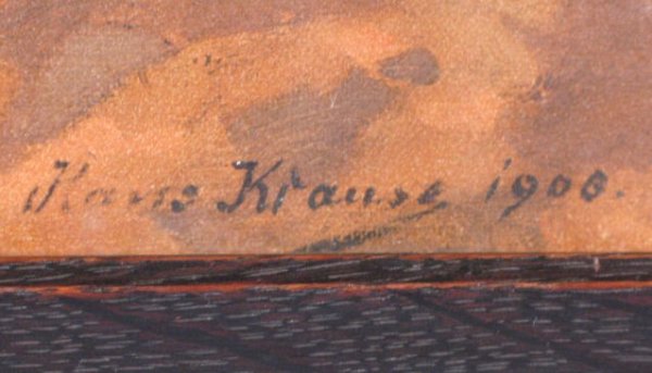 Hans Krause 1900 Signed Print of Lion & Lioness - 3