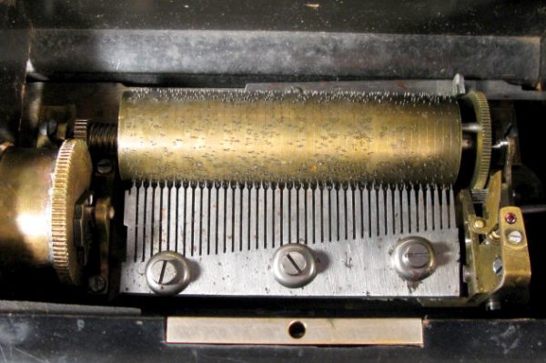 6 Tune Airs Swiss Music Box, 4 1/2" Cylinder Roll - 6