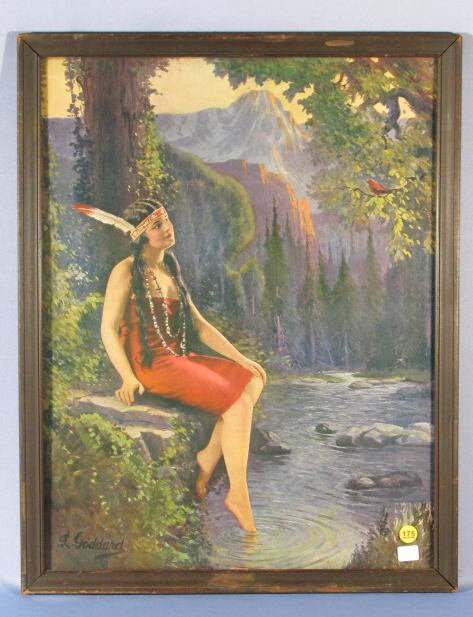 "The Red Bird" Framed Print Signed by L. Goddard