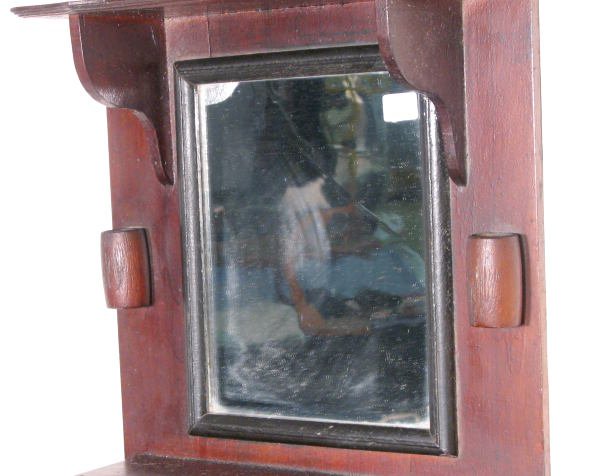 Eastlake Carved Walnut Hanging Shaving Mirror - 3