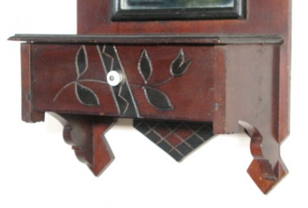 Eastlake Carved Walnut Hanging Shaving Mirror - 4