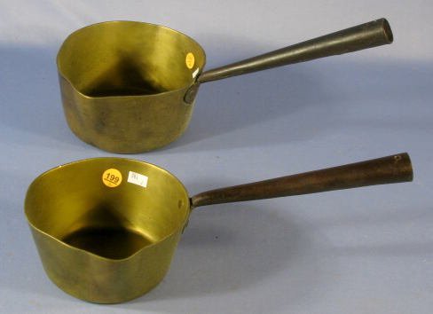 Pair of Graduated Brass Pouring Pots