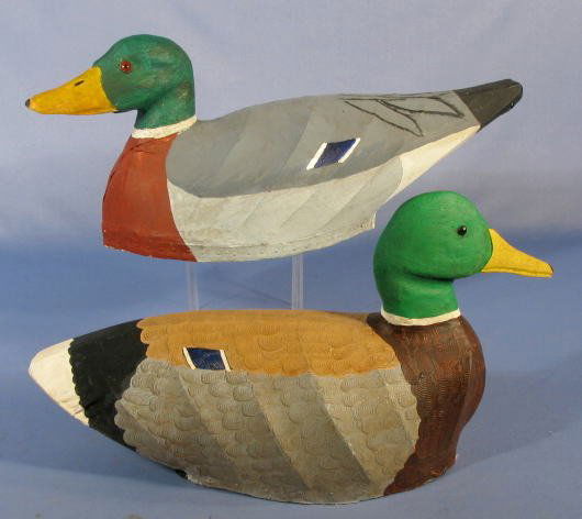 Pr. Canvas Back Mallard Drake Decoys: Pr. Canvas Back Mallard Drake Decoys: by David Smith; not signed. No condition problems. 17" x 15". All items sell As Is, Where Is, no guarantees of any kind. We accept Mastercard & Visa, no paypal, n