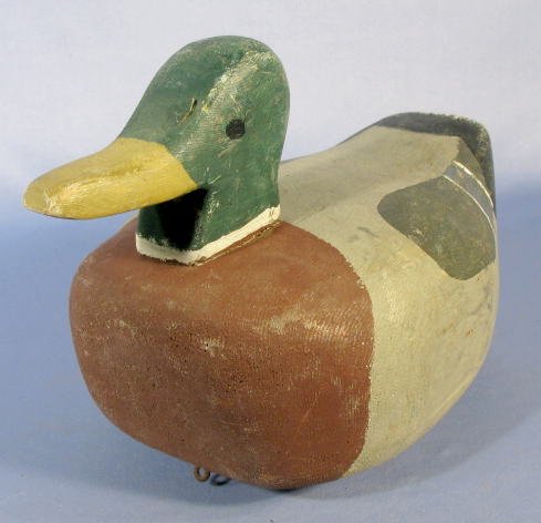 Pr. Carved Wood Block Mallard Drake Decoys - 2
