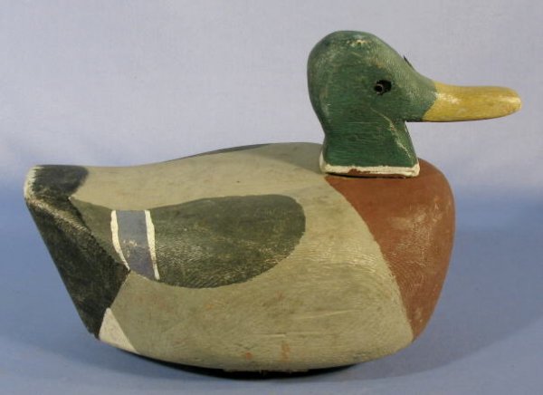 Pr. Carved Wood Block Mallard Drake Decoys - 3