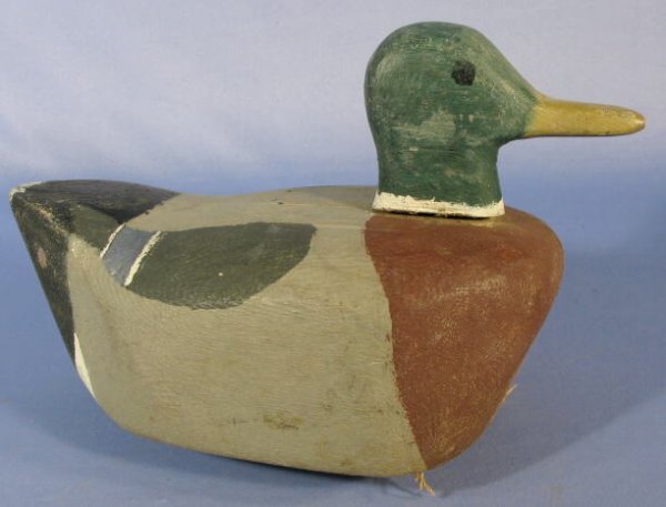 Pr. Carved Wood Block Mallard Drake Decoys - 5
