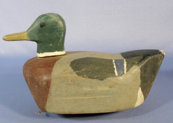 Pr. Carved Wood Block Mallard Drake Decoys - 6