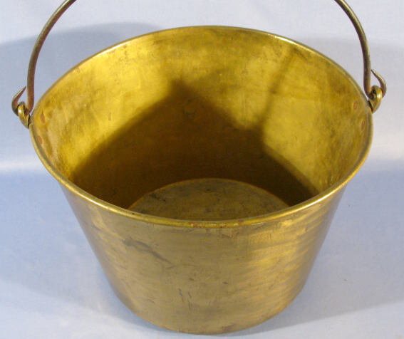 Waterbury Brass Bucket with Foundry Mark on Base - 2