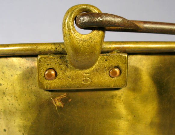 Waterbury Brass Bucket with Foundry Mark on Base - 3