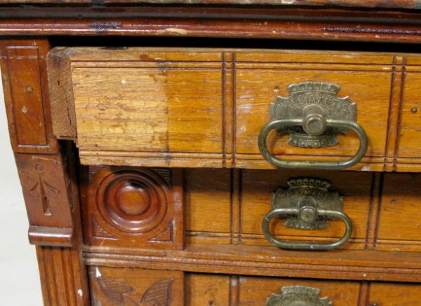6 Drawer Spool Cabinet "Willimantic Spool Cotton" - 3