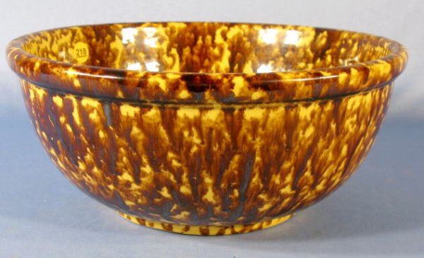 Rockingham Glazed Yellow Ware Mixing Bowl