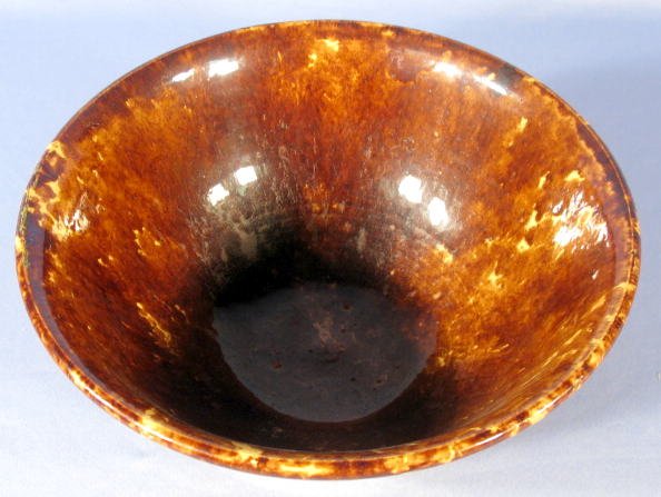2 Rockingham Glazed Yellow Ware Mixing Bowls - 6