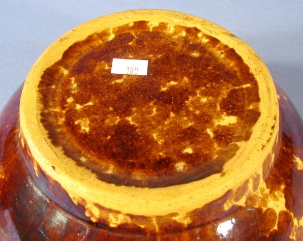 2 Rockingham Glazed Yellow Ware Mixing Bowls - 7