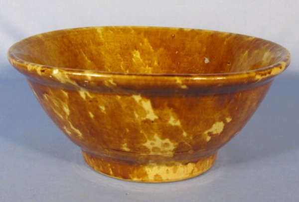3 Rockingham Glazed Yellow Ware Mixing Bowls - 2