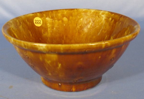 3 Rockingham Glazed Yellow Ware Mixing Bowls - 5