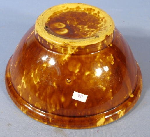 3 Rockingham Glazed Yellow Ware Mixing Bowls - 10