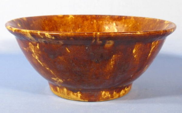 3 Rockingham Glazed Yellow Ware Mixing Bowls - 2