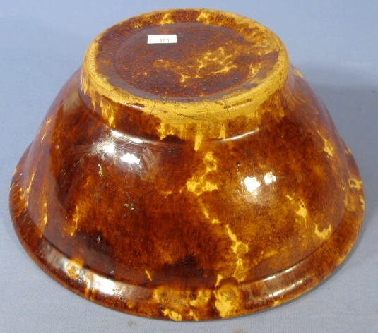 3 Rockingham Glazed Yellow Ware Mixing Bowls - 4