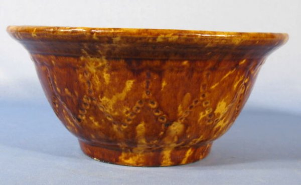 3 Rockingham Glazed Yellow Ware Mixing Bowls - 5