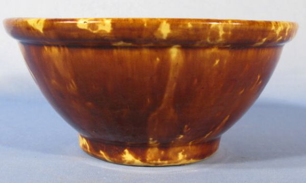 3 Rockingham Glazed Yellow Ware Mixing Bowls - 8