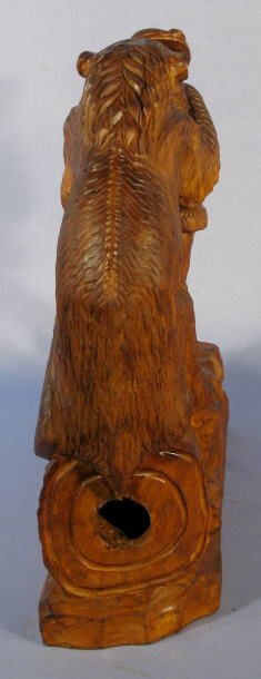 Wood Carved Hunter w/Bear - 6