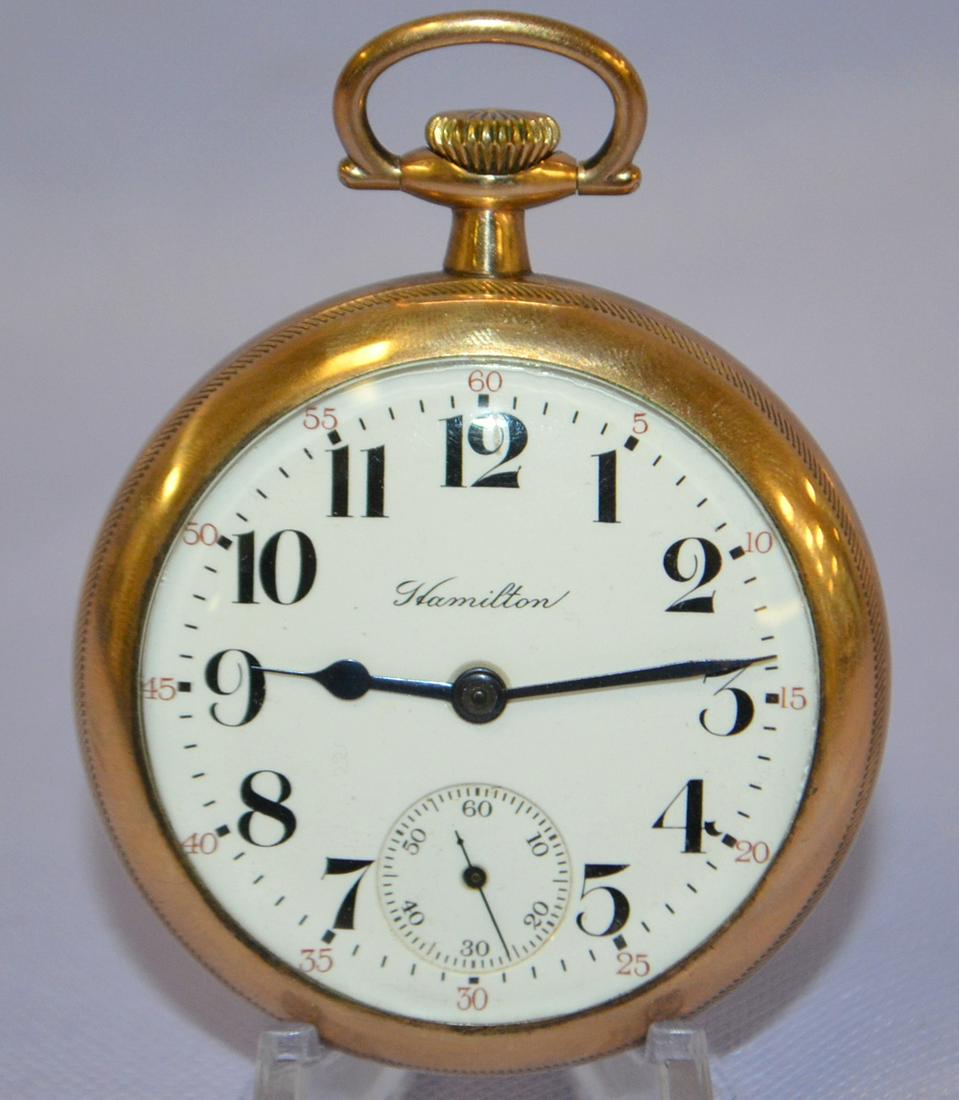 Hamilton 17J Pocket Watch. 18s OF LS GF Full DMK. No. (1 of 6)