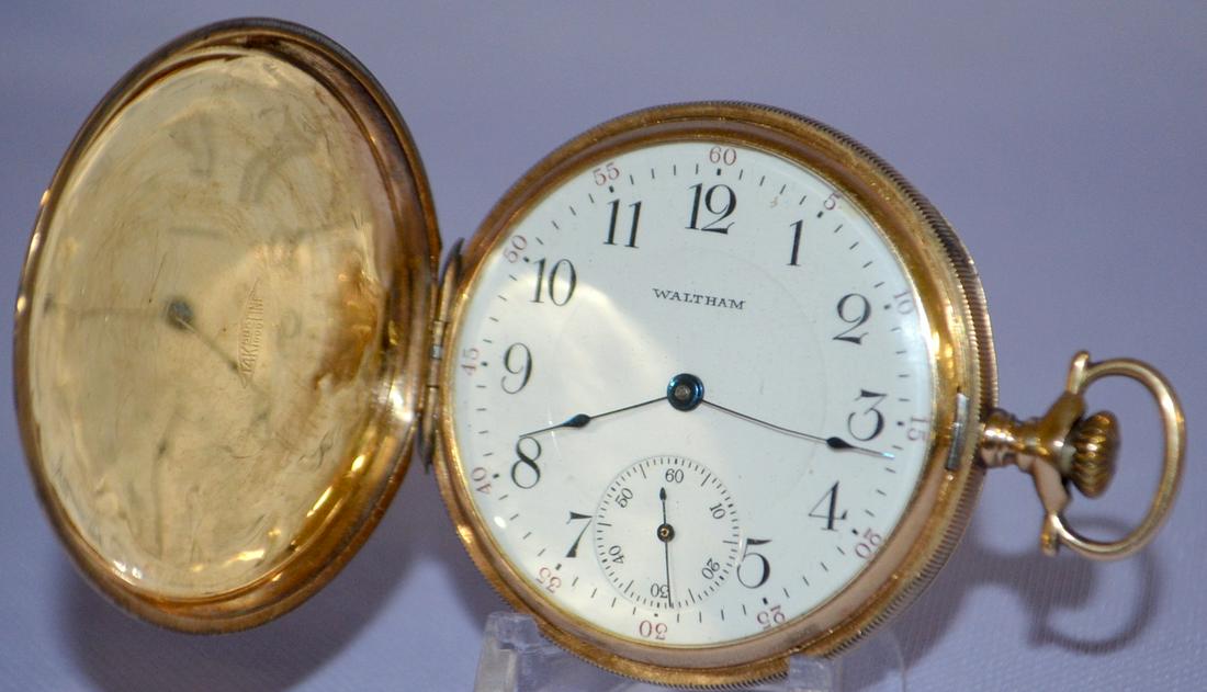 A.W.W.Co. 14k 17J 16S Pocket Watch, SW 3/4 plate DMK No (1 of 7)