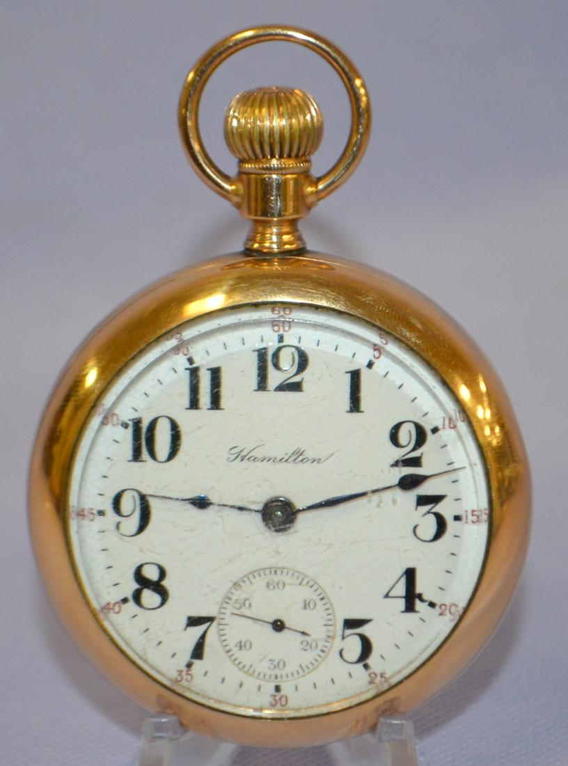 Hamilton 17J Pocket Watch. 18s OF LS GF Full DMK. No. (1 of 6)