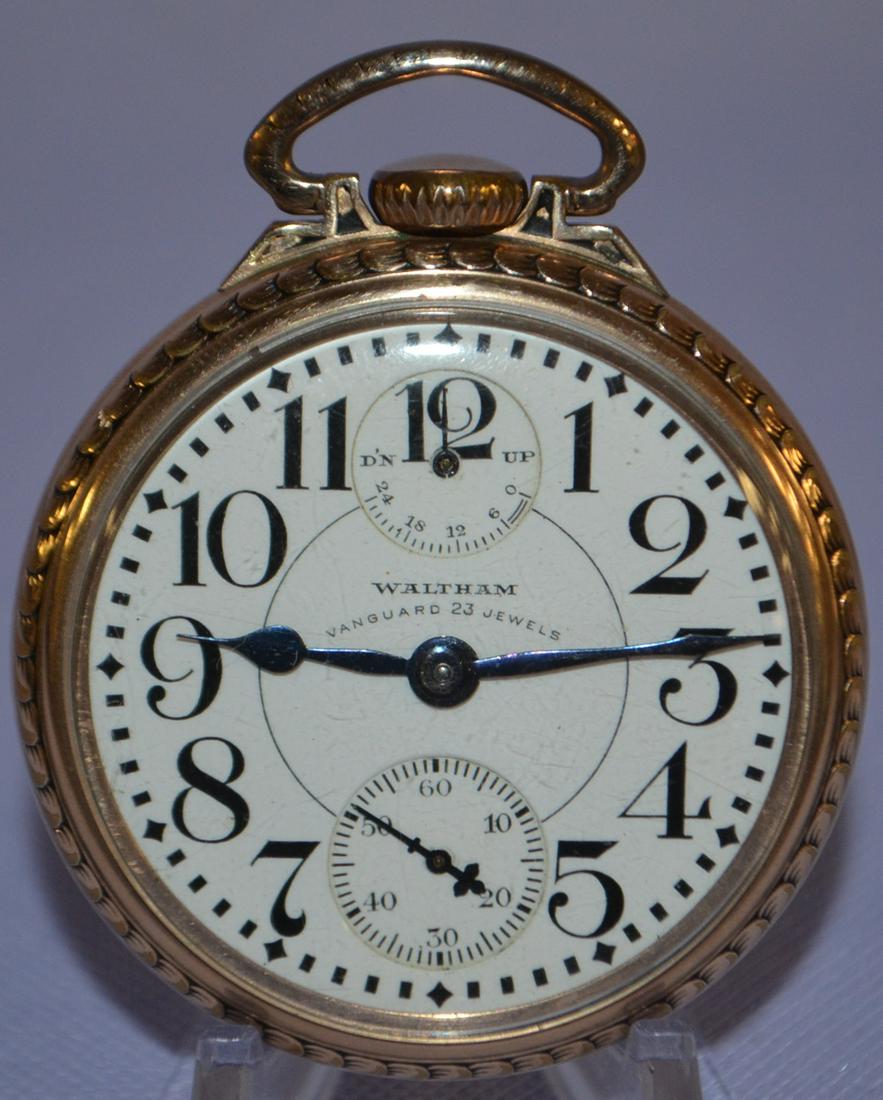 Waltham Vanguard, 23J, 16S, WI, OF Pocket Watch: LS GF (1 of 6)
