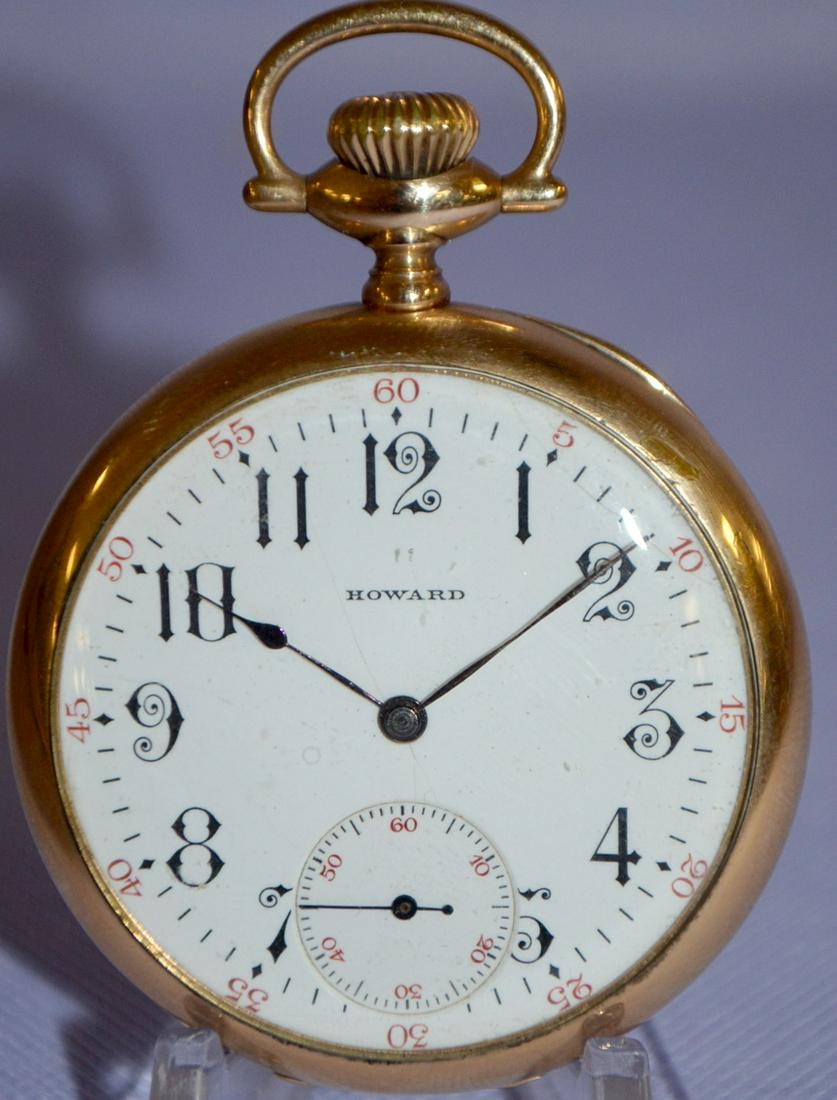 Howard 14k 17J 12S Pocket Watch: OF SW PS RGJS, Adj, NI (1 of 6)