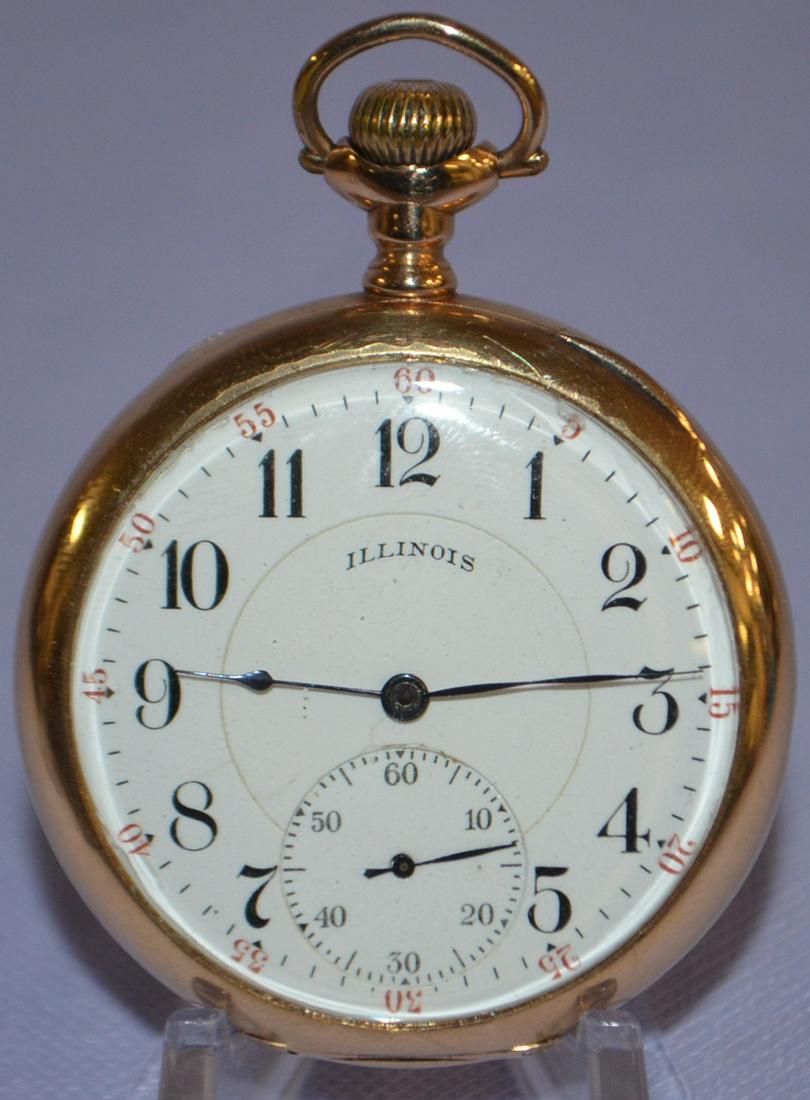 Illinois 14K, 11J, 14S, OF Pocket Watch: PS 3/4 DMK No. (1 of 6)