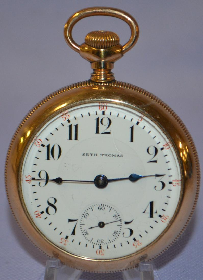 Seth Thomas 23J Pocket Watch. 18s OF GF LS Adj NI Full (1 of 7)