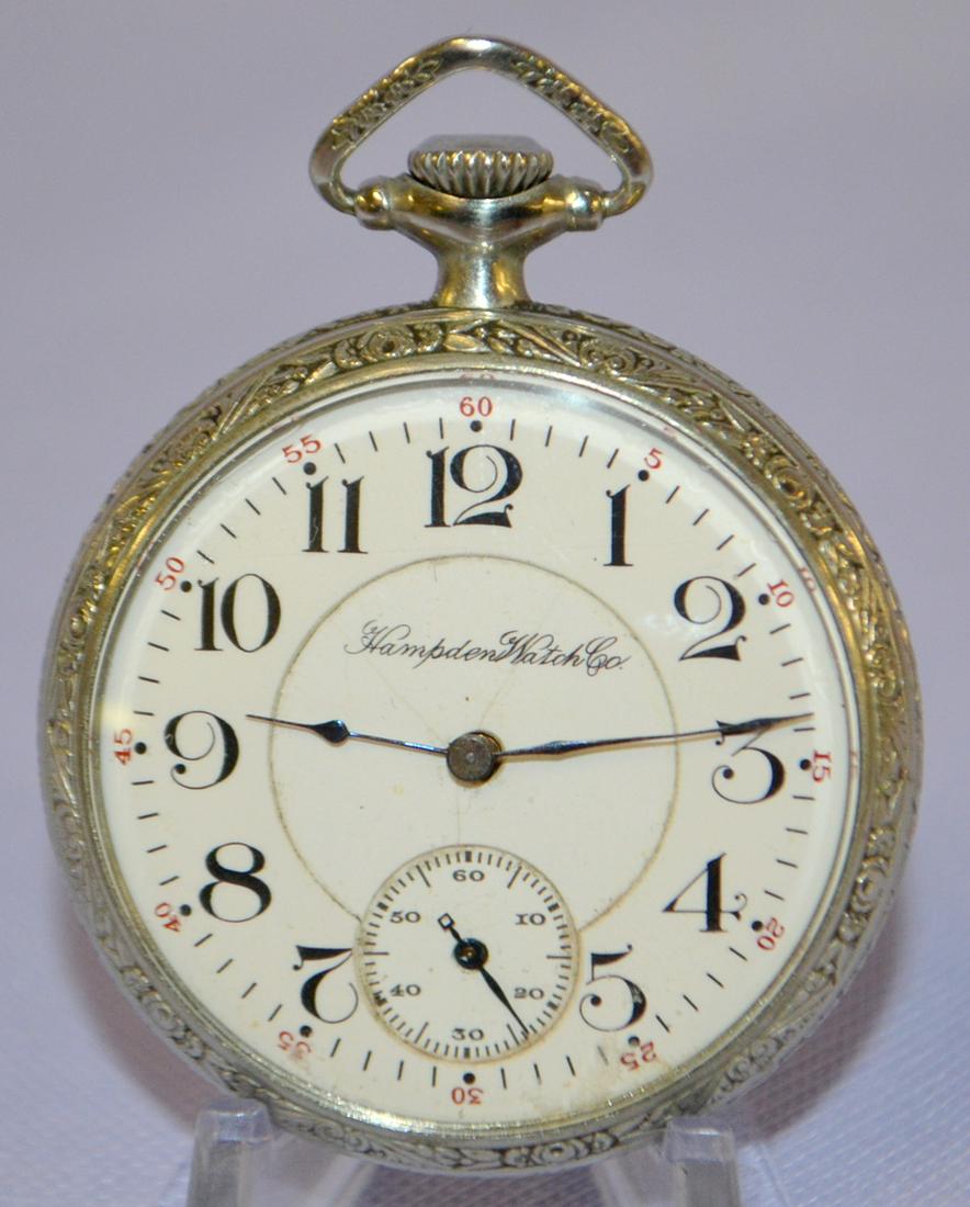 Hampden 19J Railway Pocket Watch. 16s OF LS Nickel Dr (1 of 6)
