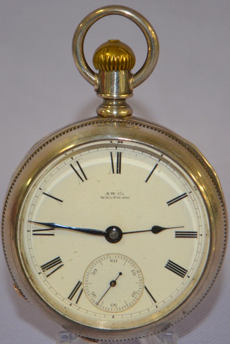 Waltham WM Ellery 7-15 J Pocket Watch. 18s coin full (1 of 6)