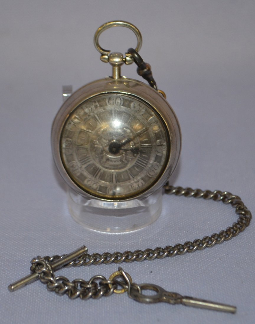 Antique Fusee Silver Pair Case Pocket Watch Circa 1751 (1 of 12)