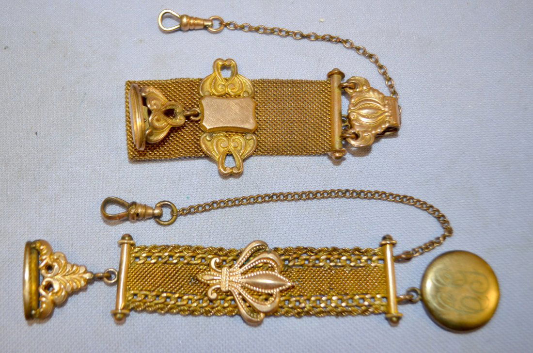 2 Antique Gold Plated Watch Chains (1 of 4)
