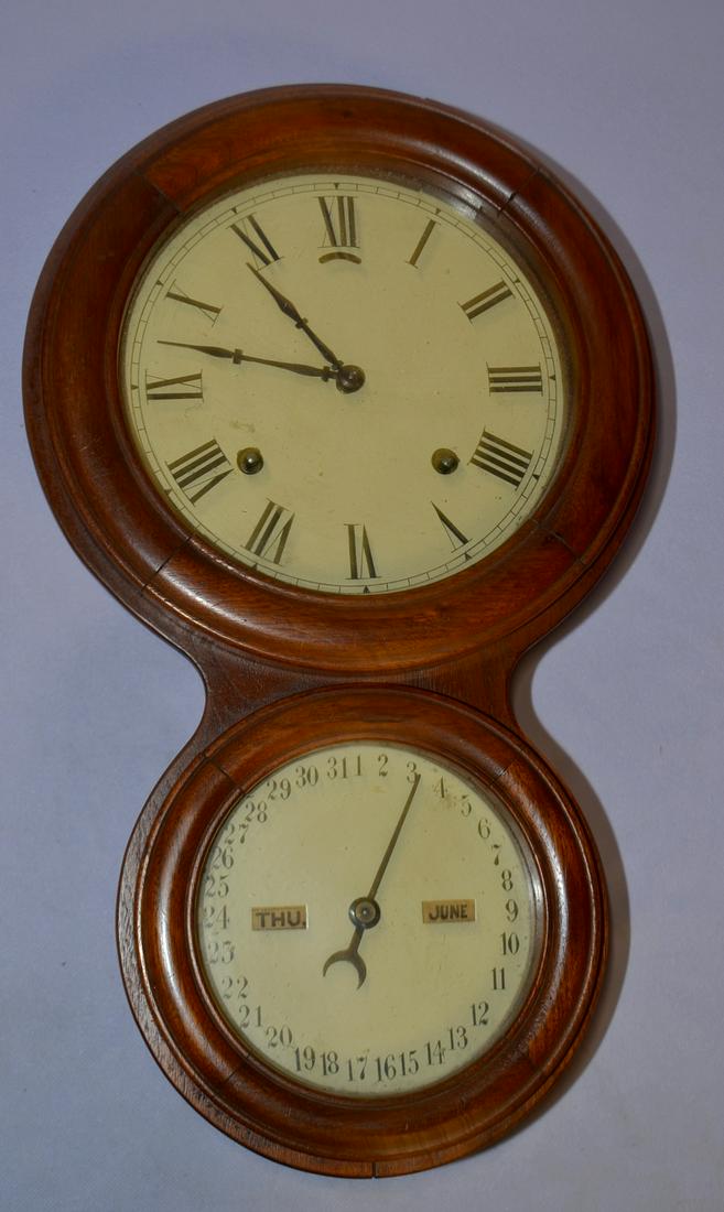 Antique Peanut Style Calendar Wall Clock (1 of 5)