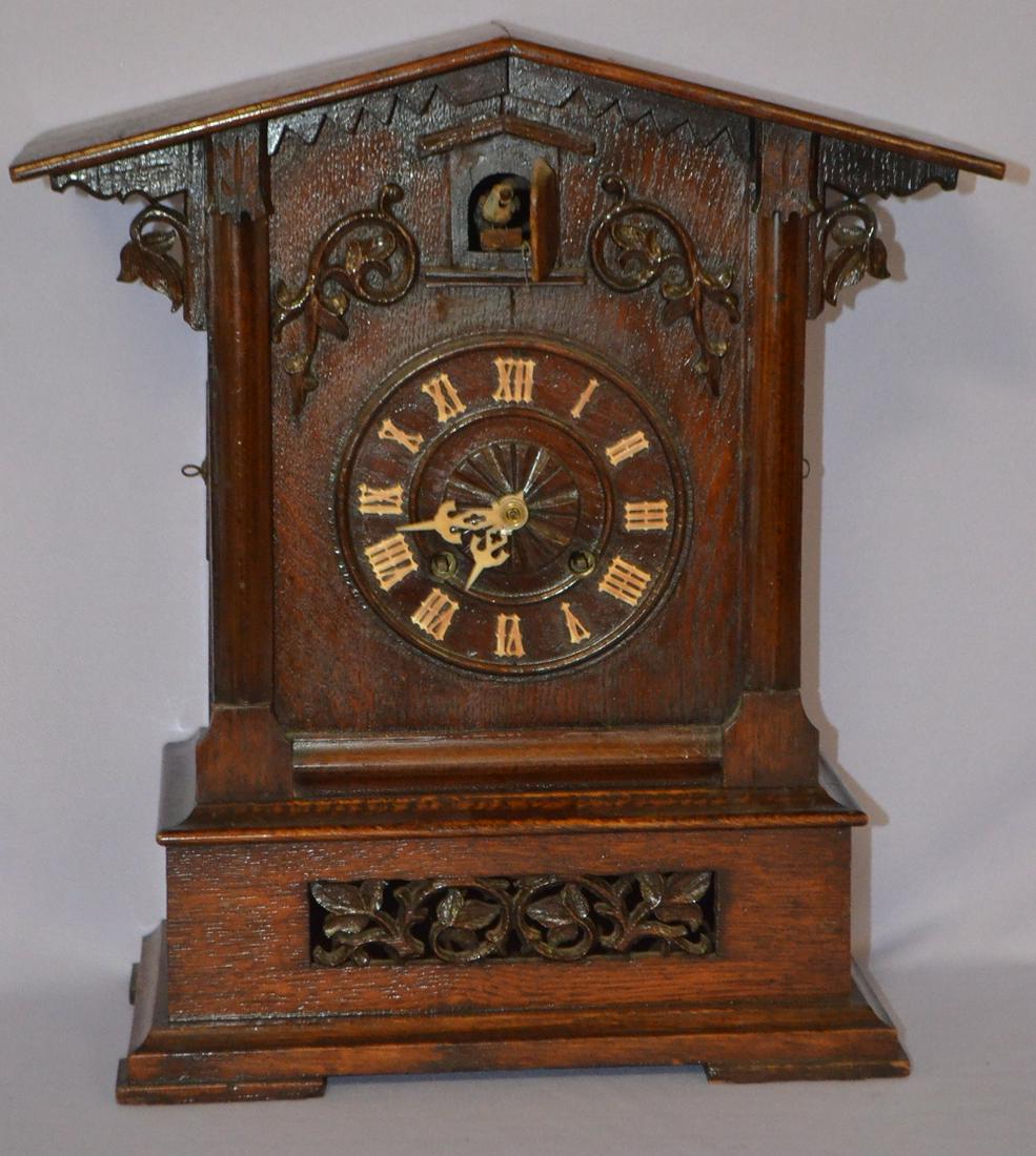 Antique Wood Case Shelf Cuchoo Clock (1 of 8)
