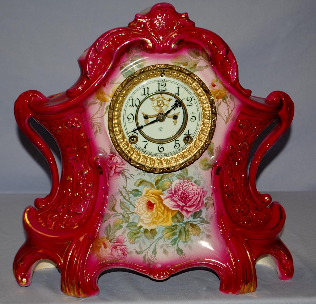 Antique Ansonia "La Layon" Porcelain Clock (1 of 8)