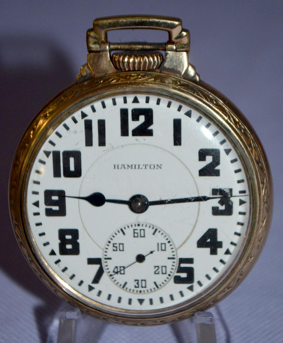 Hamilton 992E Elinvar, 21J, 16S, OF Pocket Watch (1 of 6)
