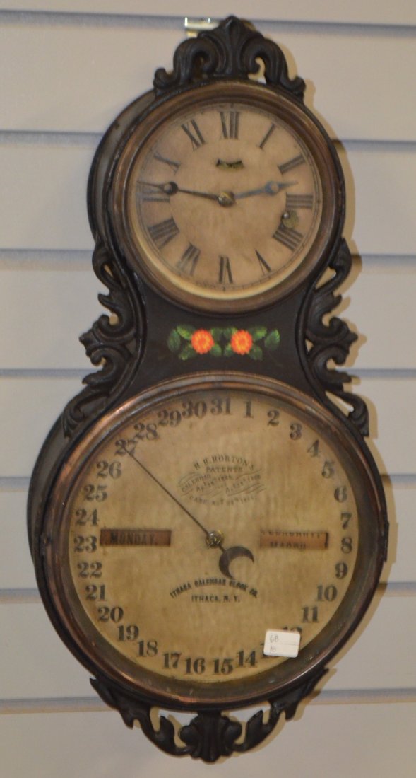 Antique Ithaca Small Iron Case Calendar Clock (1 of 7)