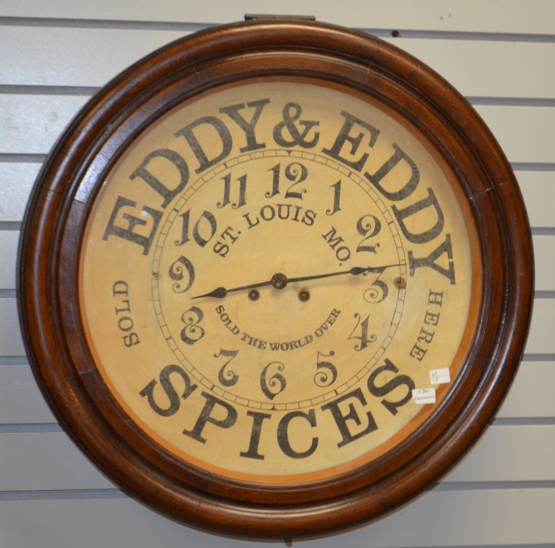 Antique Round 14 Day Advertising Clock (1 of 3)