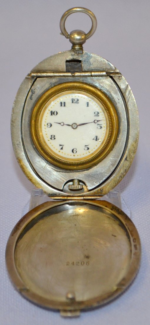 Antique Sterling Silver Pendant/Travel Watch (1 of 7)
