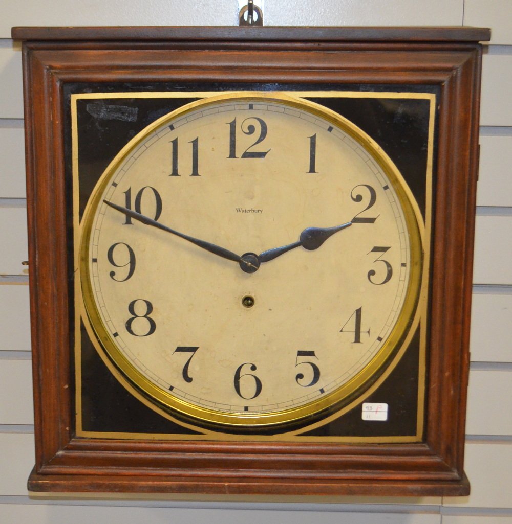 Antique Waterbury Square Office Clock (1 of 3)