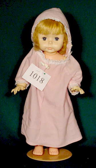 Effanbee Hard Plastic & Vinyl Doll NR: Please see the hundreds of other quality dolls in this sale! Hard plastic & vinyl Effanbee, sleep eyes 18" T. No Reserve! Note: Successful Buyers will have their credit cards charged TWICE. Once for p