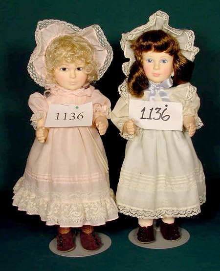 2 Modern Effanbee Dolls by Jan Hagara NR: Please see the hundreds of other quality dolls in this sale! 2 Modern Collectible dolls: 1984 Effanbee by Jan Hagara, dressed in pink, painted features 1983 Effanbee by Jan Hagara, painted features Bo